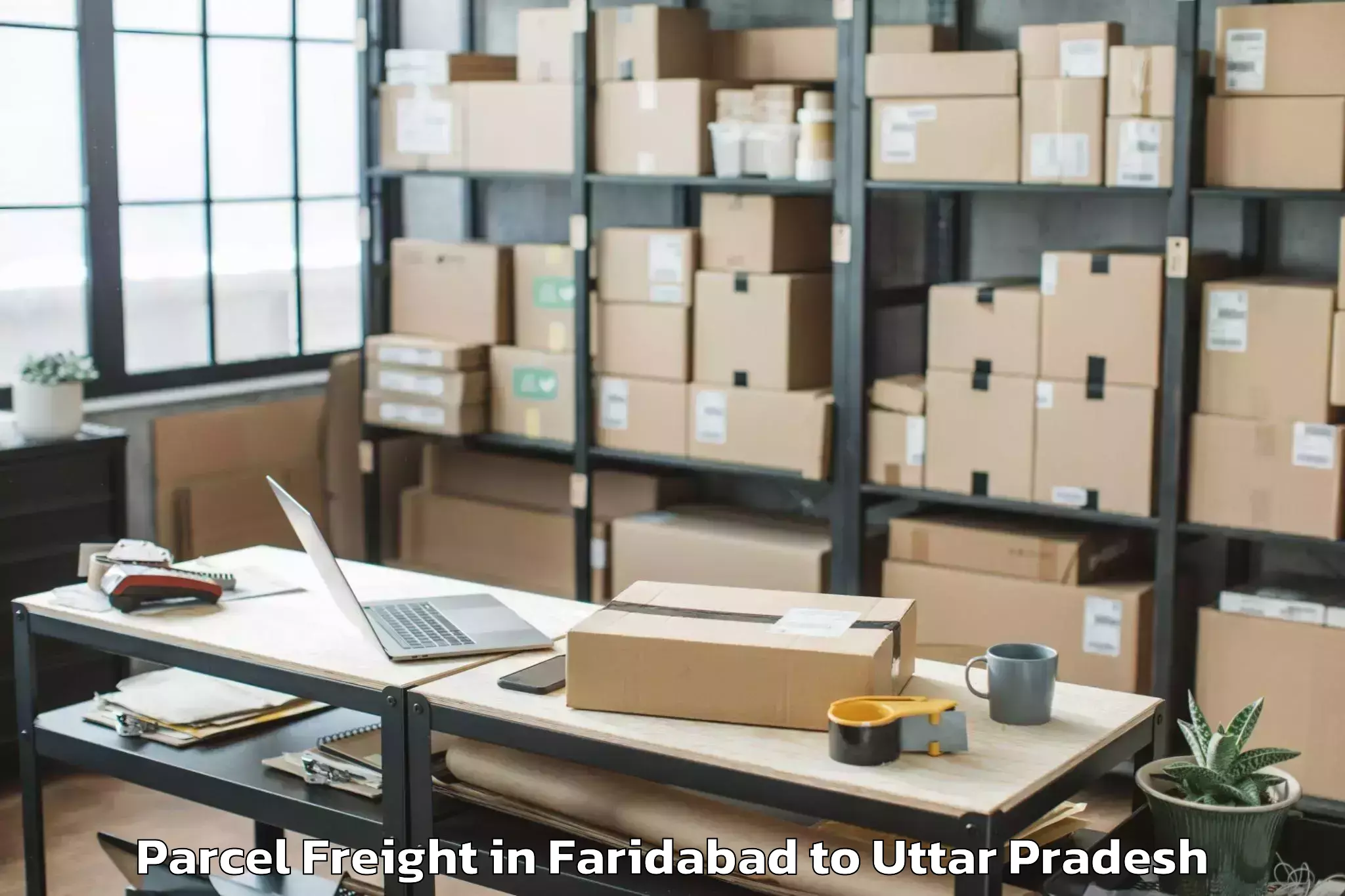 Leading Faridabad to Manjhanpur Parcel Freight Provider